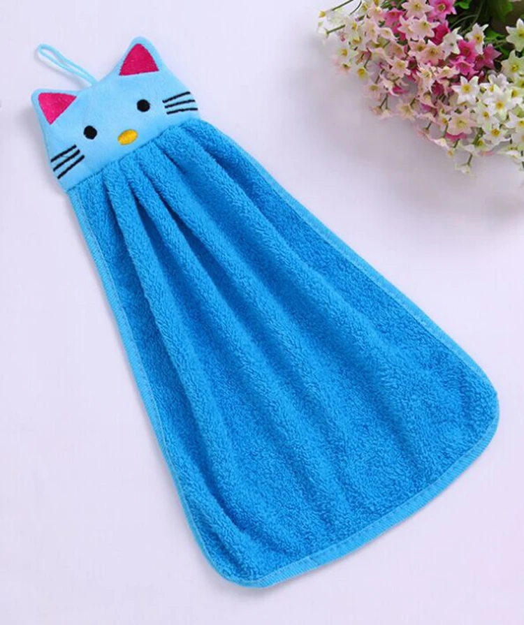 Super absorbent Hanging type cute animal design kitchen towel hand towel