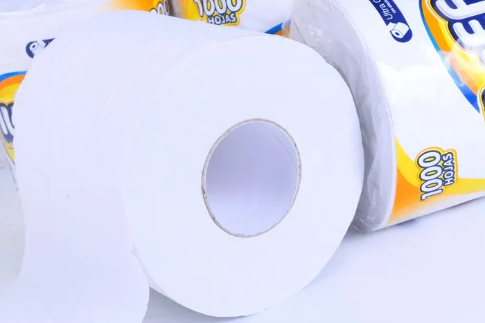 Переработанный 1ply 1000 листов рулон туалетной бумаги