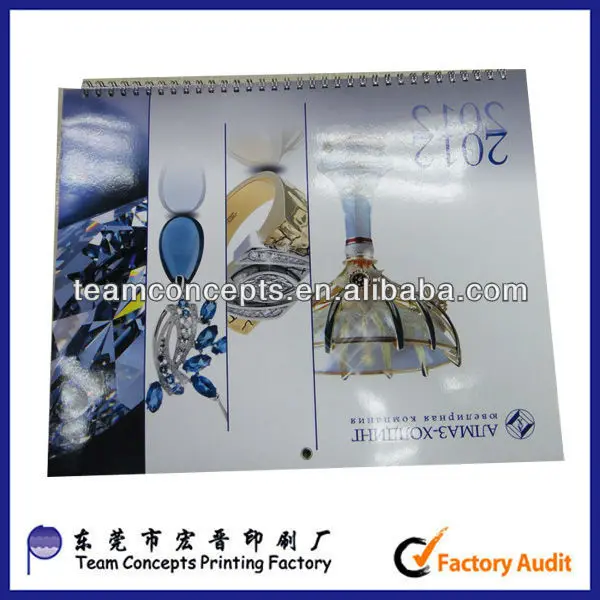 2014 печати спиральный настенный календарь