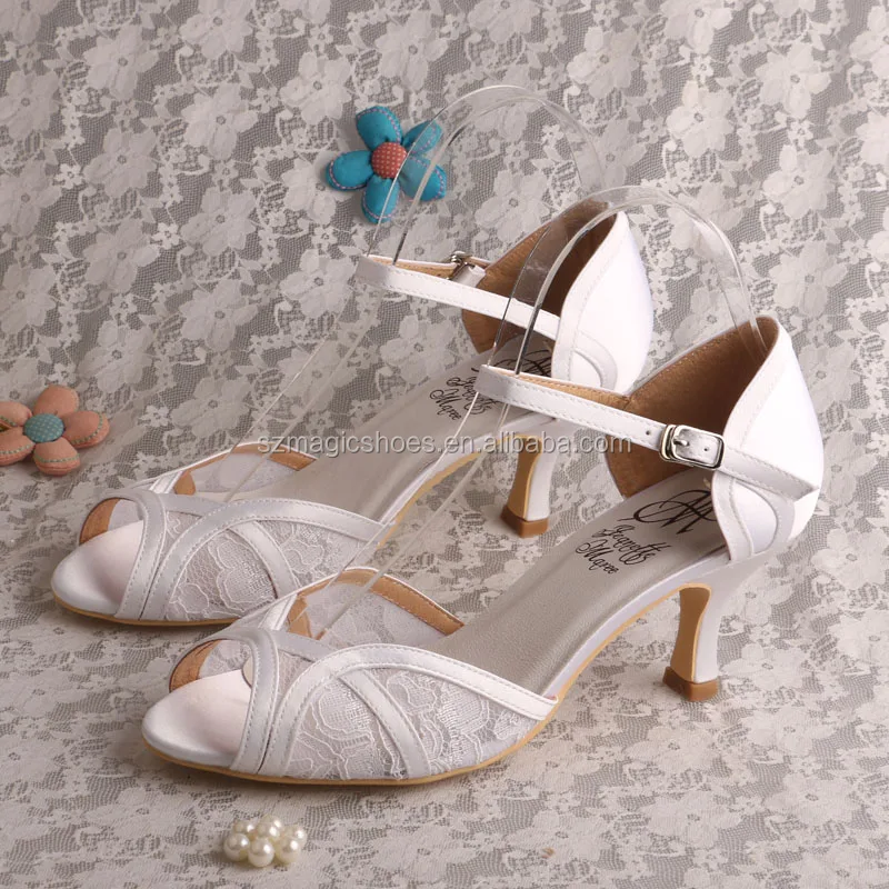 Lace Med Heel Wedding Pumps