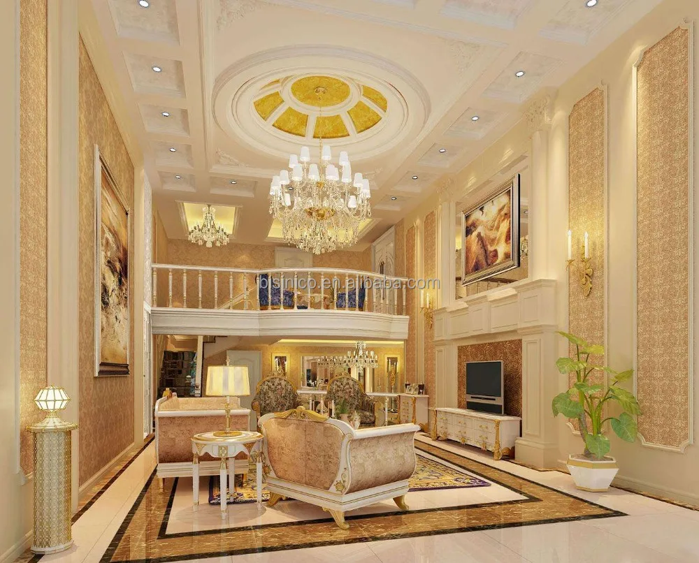 Classical European Style 3D Rendering Design for Master Bedroom of Luxury Villa