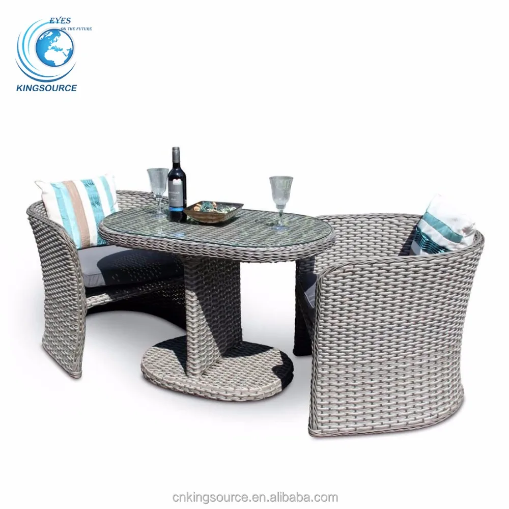 
All weather Plastic Natural Looking rattan outdoor bistro set 