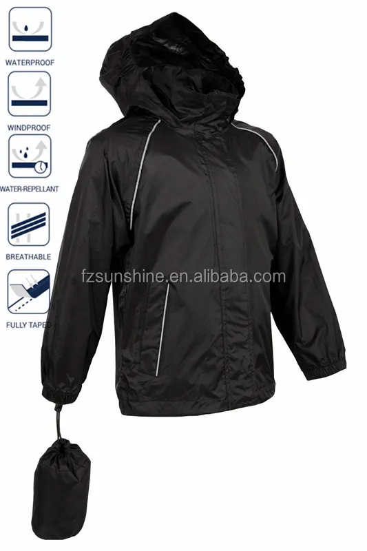 Mens Shiny Nylon Reflective Windbreaker Jacket with bag