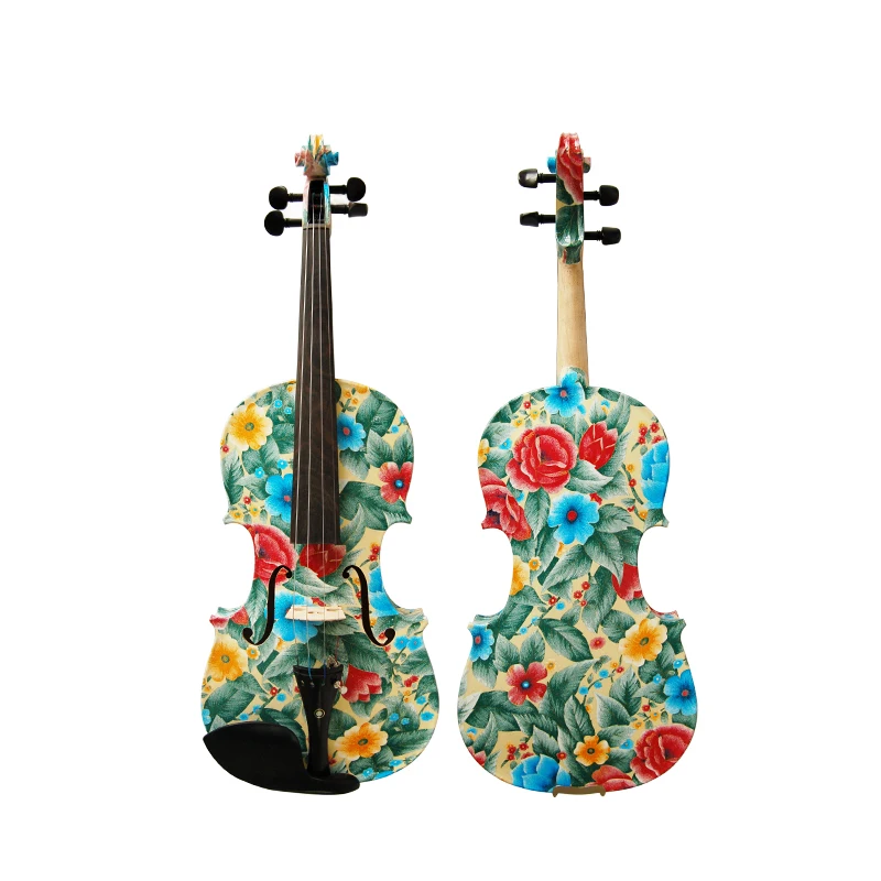 Kinglos brand professional handmade solid wood student 4/4 quality colorful acoustic violin