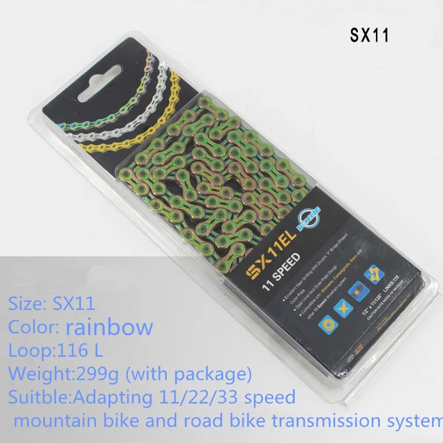 Colorful Mountain Bike 24 27 30 Speed Chain Folding Road Bike Chain 8 9 10 11 12 speed