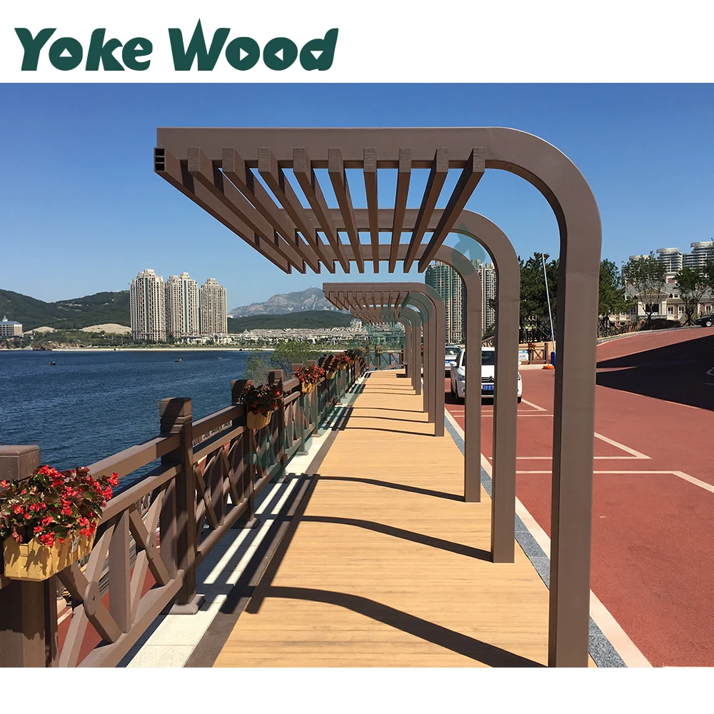 
Wood Plastic Composite Pergola WPC Post Gallery Frame WPC Decking Prices 