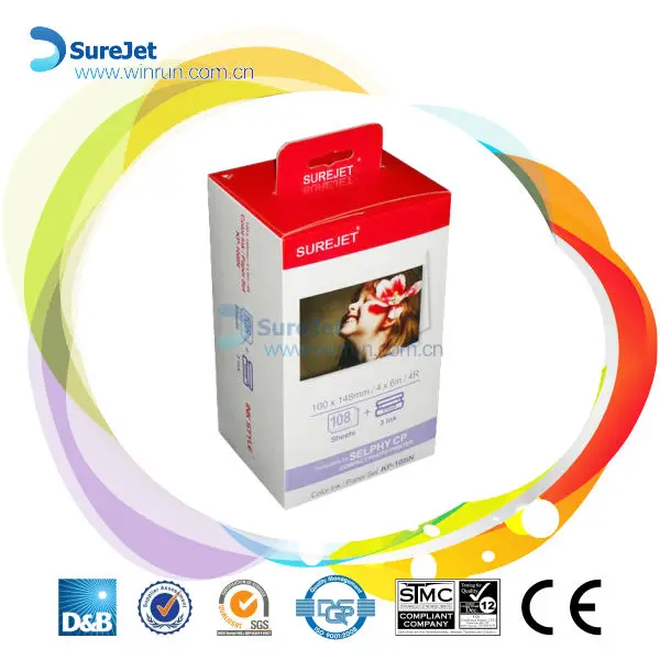 Surejet совместимый для canon selphy kp-108in фотобумага чёухай завода