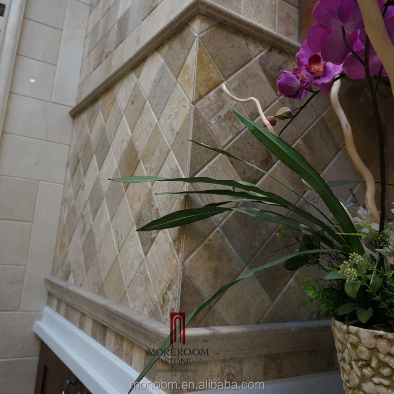 Beige Marble Stone Tiles Kitchen Wall Tiles Photo Marble Kitchen Wall Covering Marble Mosaic Bathroom Wall Tile design picture