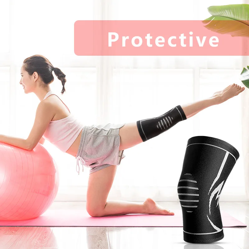 Fitness Running Bandage Knee Support Braces Elastic Protective Pad Knee Protector Compression Sleeve