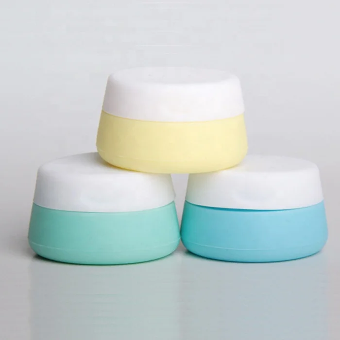 Food grade silica gel 10ml 20ml 30ml OEM empty custom drop resistance eye facial cream container dispenser packaging for sample