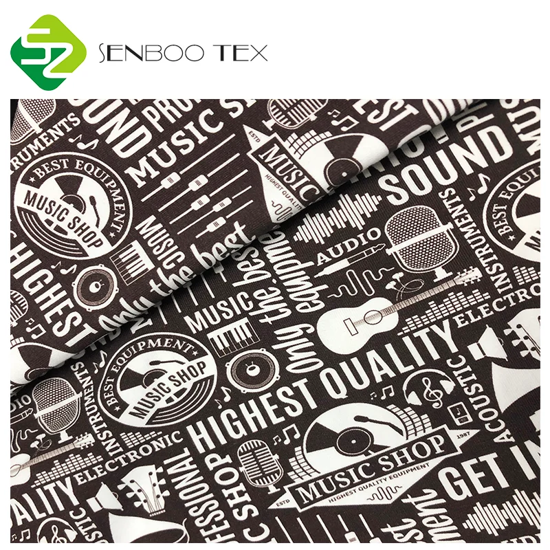 Knitted 200~250gsm Digital Printed 95 Cotton 5 Spandex Jersey Stretch Fabric Textile For Kids Wear