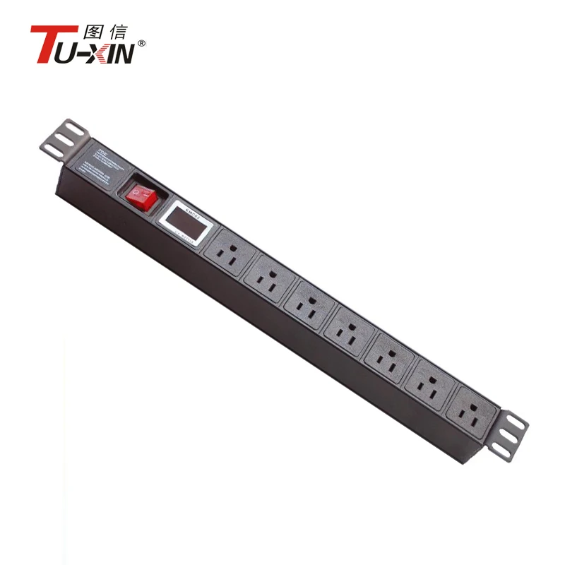 
USA pdu 15a 125v 7 ways outlet metered function cabinet pdu 