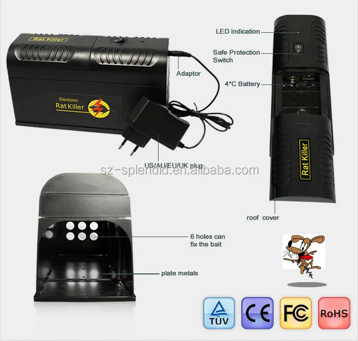 
Greathouse Electronic Trap Zapper Pest Control Humane Rat & Rodent Trap Powerful Electronic Mouse And Rodent Trap GH-190 