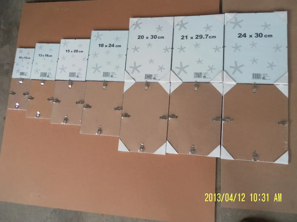 Cheap wholesale all sizes frameless glass clip photo frame 4x6 5x7 6x8 8x10 A4 A3 A2 A1