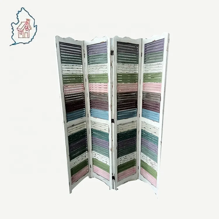 Hand-painted vintage french style Wooden Screen Partition/Room Divider
