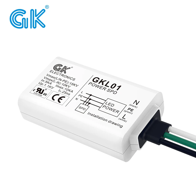 GKL01 светодиодные уличные фонари Power SPD устройства защиты от перенапряжения светодиодное освещение CE ROHS и схема 110-277 В переменного тока 1 год