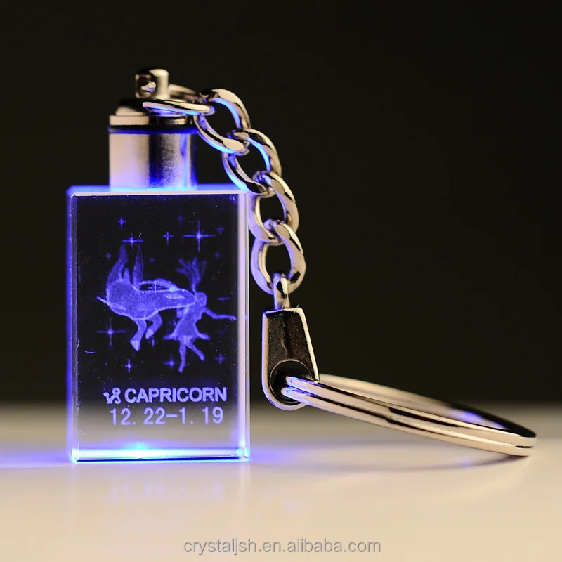 2023 New custom fashion beautiful 3D engraving high quality crystal light key chain for home decor
