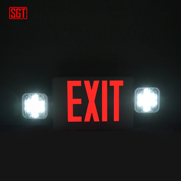 UL listed battery backup led exit sign with emergency light
