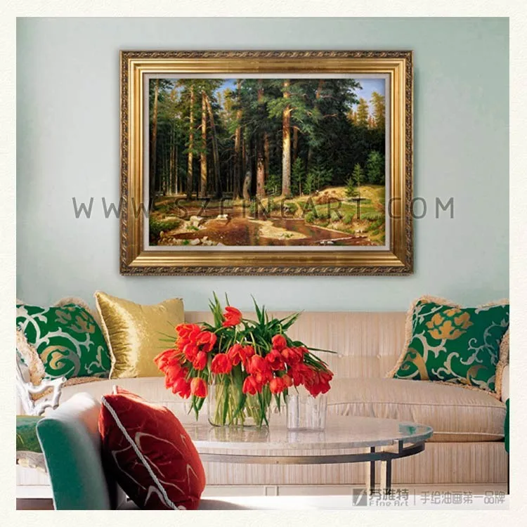 The Mast Tree Grove, 100% Handmade Landscape Oil Painting Canvas Reproduction of Ivan Ivanovich Shishkin