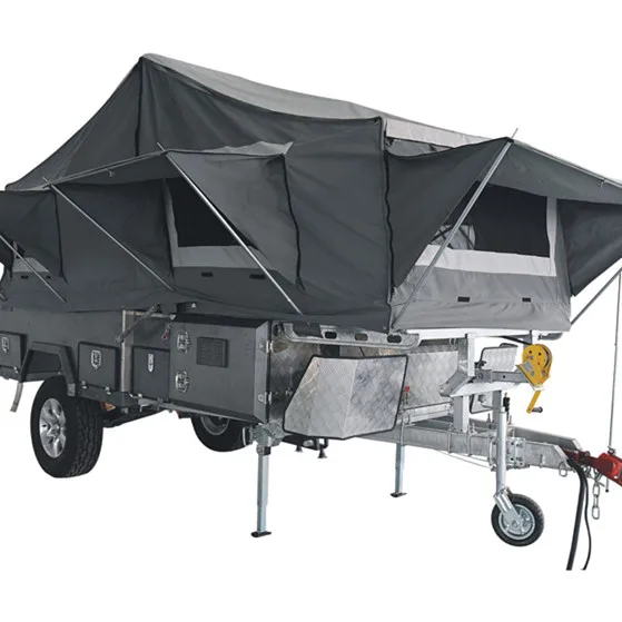 7x6ft High Quality Off-Road Hard Floor Forward Folding Enamel Baking  Camper Trailer