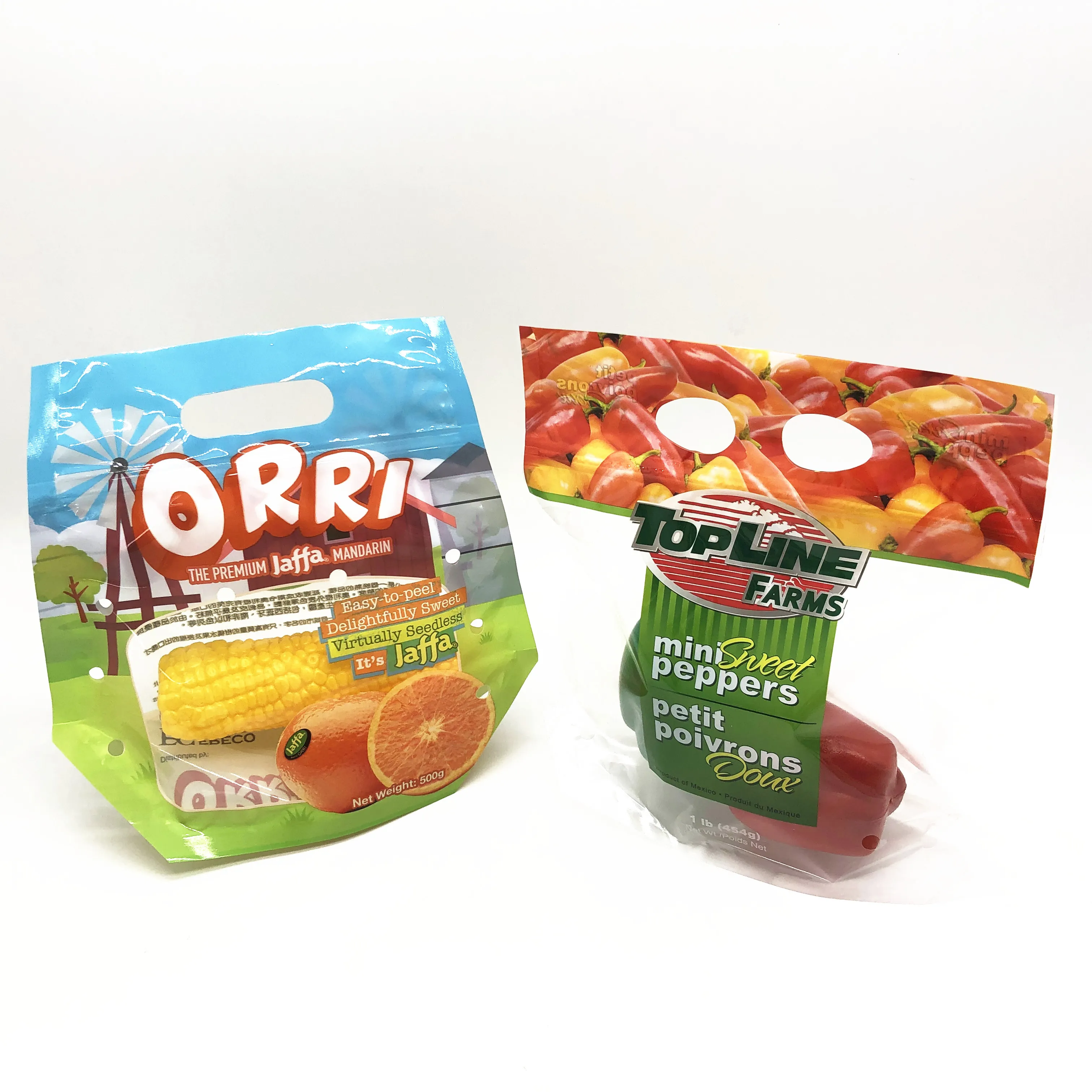 Clear fresh fruit packing bag with zipper and breath hole for strawberry grape cherry