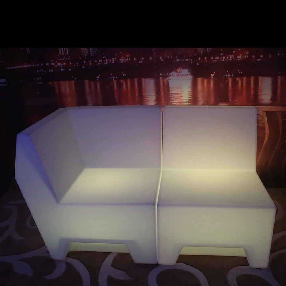 
modern design commercial bar nightclub illuminated led lounge couch sofa plastic led night club sofa furniture 
