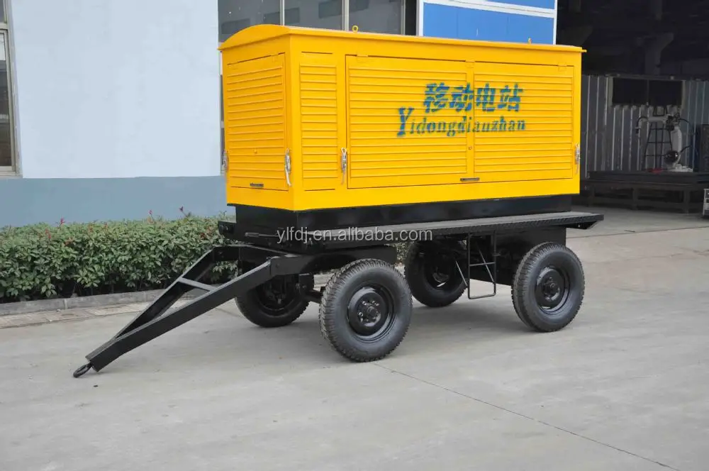 Цена от производителя 280квт коммерческих приложений генератор Cummins двигатель с четырех колесных трейлер