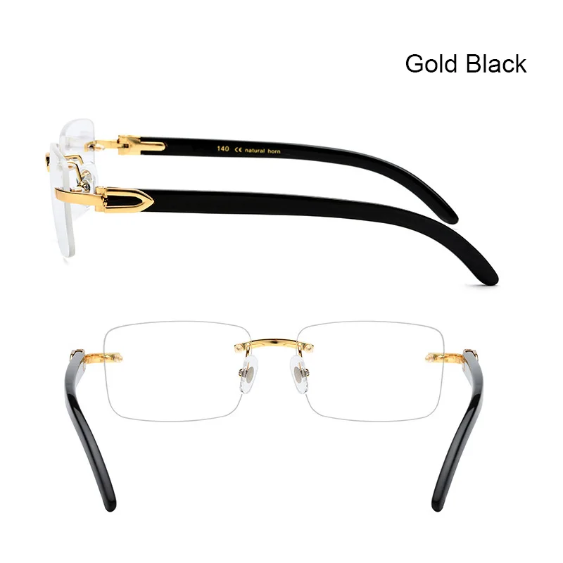 YTSBL8100907 fashion custom natural buffalo horn sunglasses retro rimless square glasses anti-UV sunglasses 2021