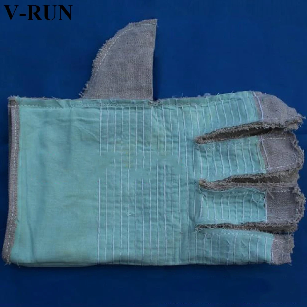 
Wholesale 24 lines double thickness full lined white armor electric working short canvas welding glove 