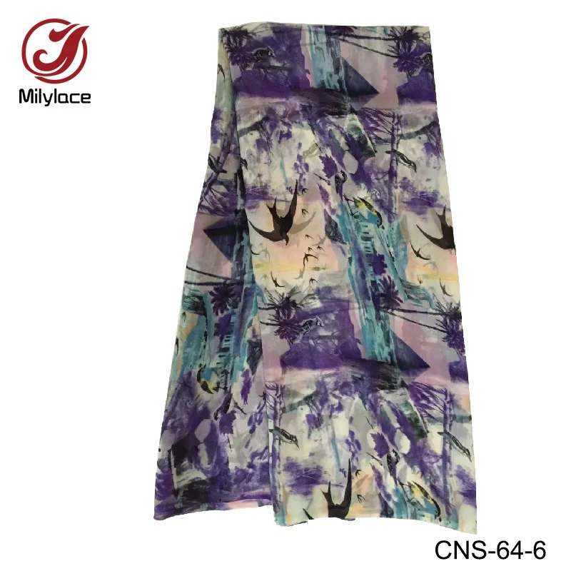 Korean japanese floral patterned printed silk chiffon fabric