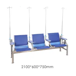 Hot Sale Used Hospital Furniture Patient Stainless Steel Medical Waiting Benches Chairs with Arm Seating
