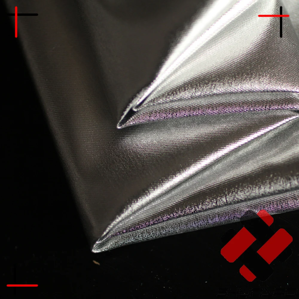 
whole sell in stock keep warm shiny silver twill fabric 