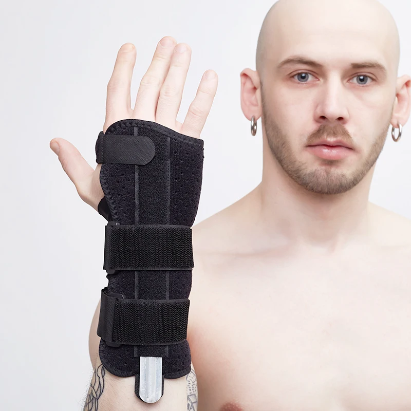 breathable Stabilizer Carpal Tunnel  Adjustable Sponge Comfortable Palm Wrist support band Protector Brace with hinge splint