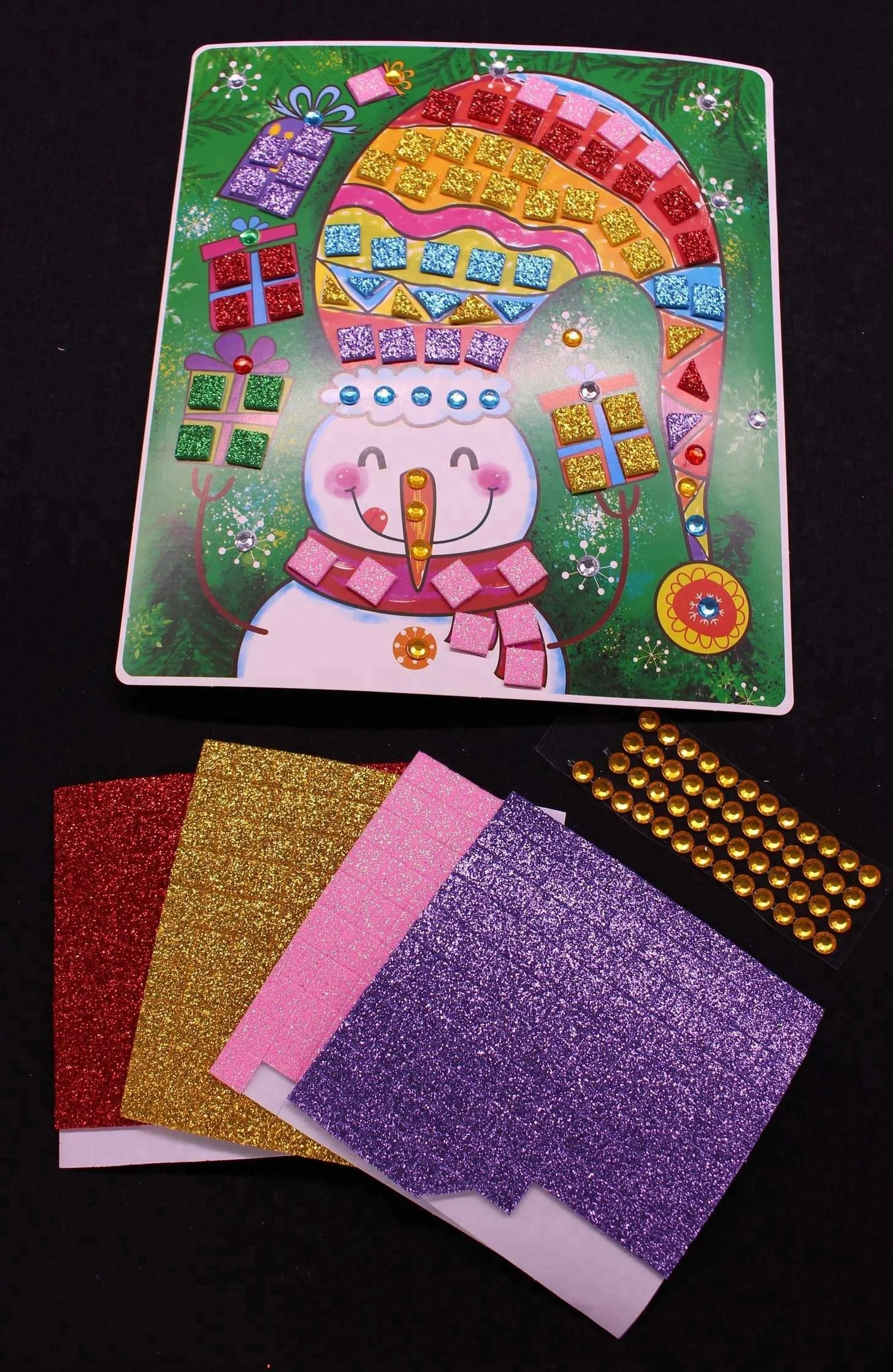 
Non-toxic perfect quality decorativel die-cuts EVA Glitter craft stickers for Christmas 