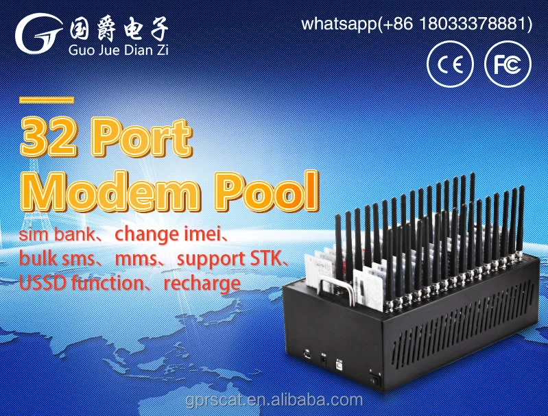Многопортовый gsm-модем четырехдиапазонный 32 порта Q24plus USB gprs массовая отправка