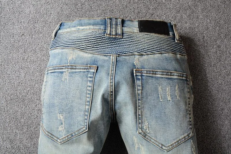 Royal wolf denim manufacturer ripped biker jeans new fashion jeans pants just for men jeans