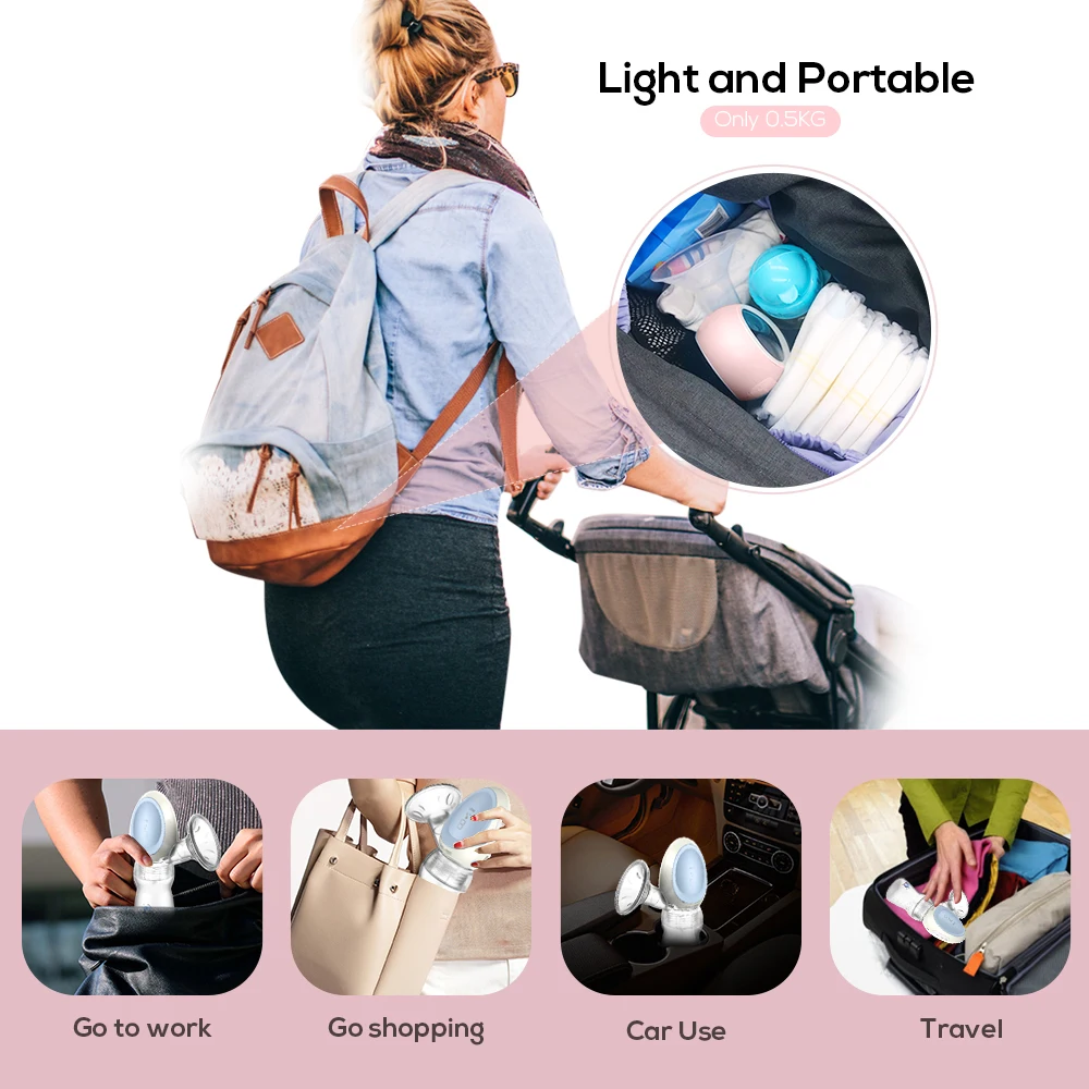 New Products Multi-function Smart Portable Hands Free Silicone breast milk pump, Electric Wearable Wireless Breast Pump