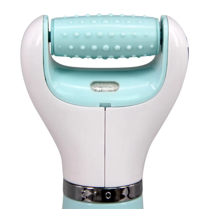 LED Therapy Electronic Manicure Pedicure Kit Rechargeable Foot File With 3 Detachable Roller Heads Callus Removing