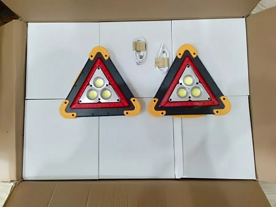 reflective car tripod triangle led flashing road emergency light