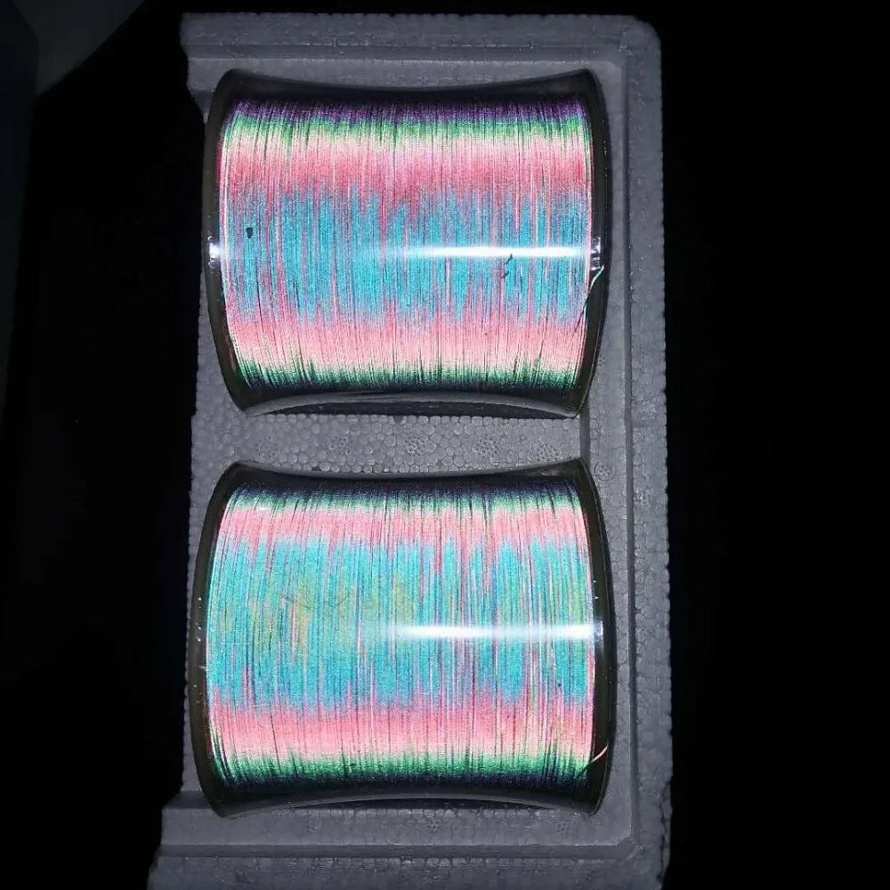 Светящаяся в темноте высокосеребристая Двусторонняя Ретро Светоотражающая нить/пряжа для вязания