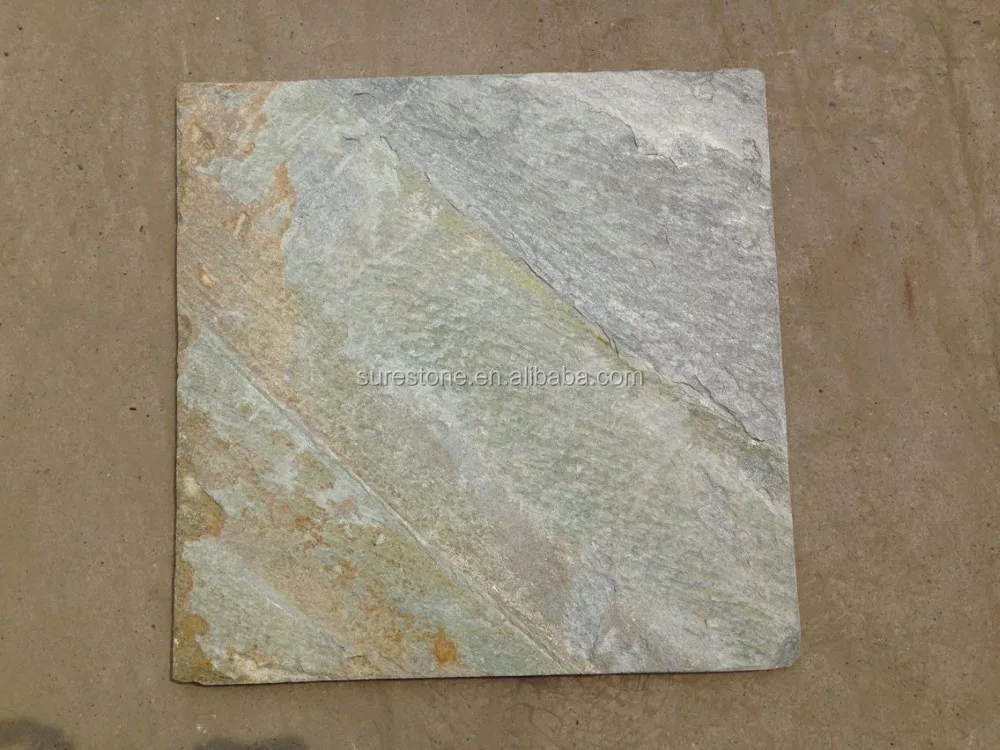 Golden yellow slate quartzite floor stone tiles and road kerb stone building stone