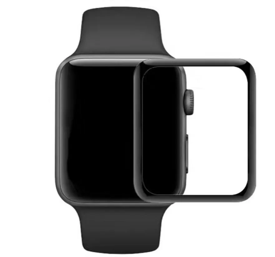 black 3D full cover full adhesive glue tempered glass screen protector for NEW Apple watch 4 screen protector 40mm 44mm