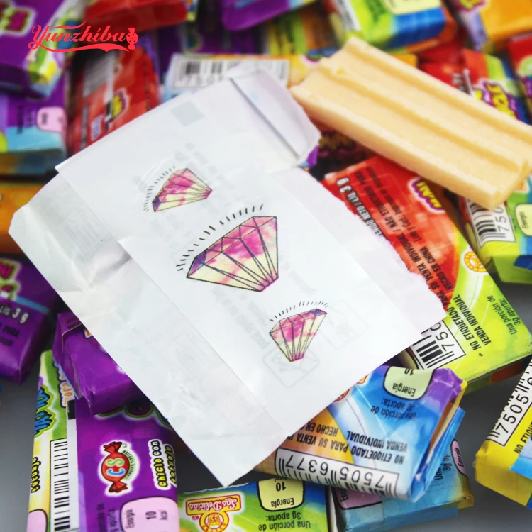 
4cm mini Bubble Gums with tattoo paper in jar 