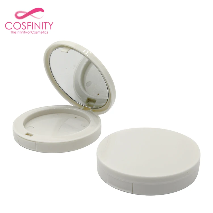 2021 trending products round two-layer makeup empty foundation compact case loose powder case with mirror