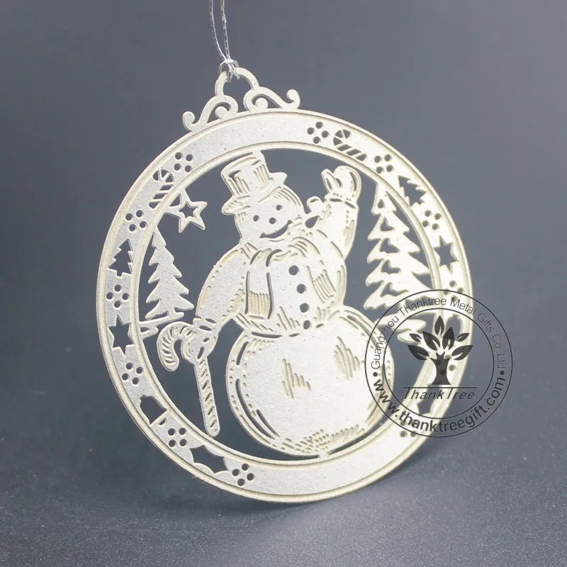 Holiday gift metal Christmas tree laser cutting silver stainless steel ornament