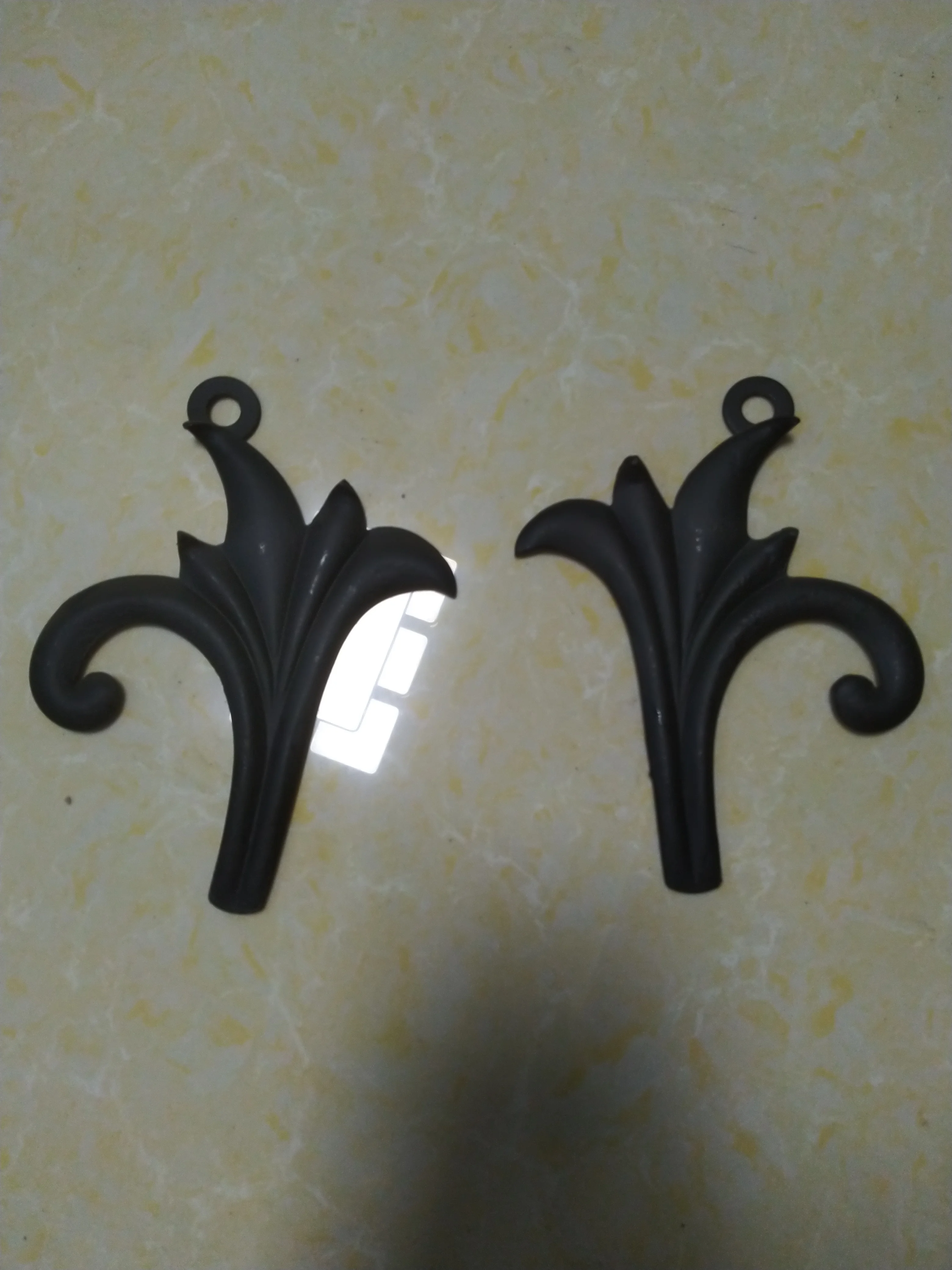 95mm 3mm wholesale wrought iron decoration flowers and leaves components elements