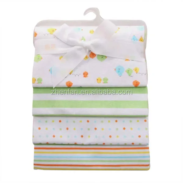 100%cotton flannel baby newborn receiving blanket with 4 in 1 gift bag