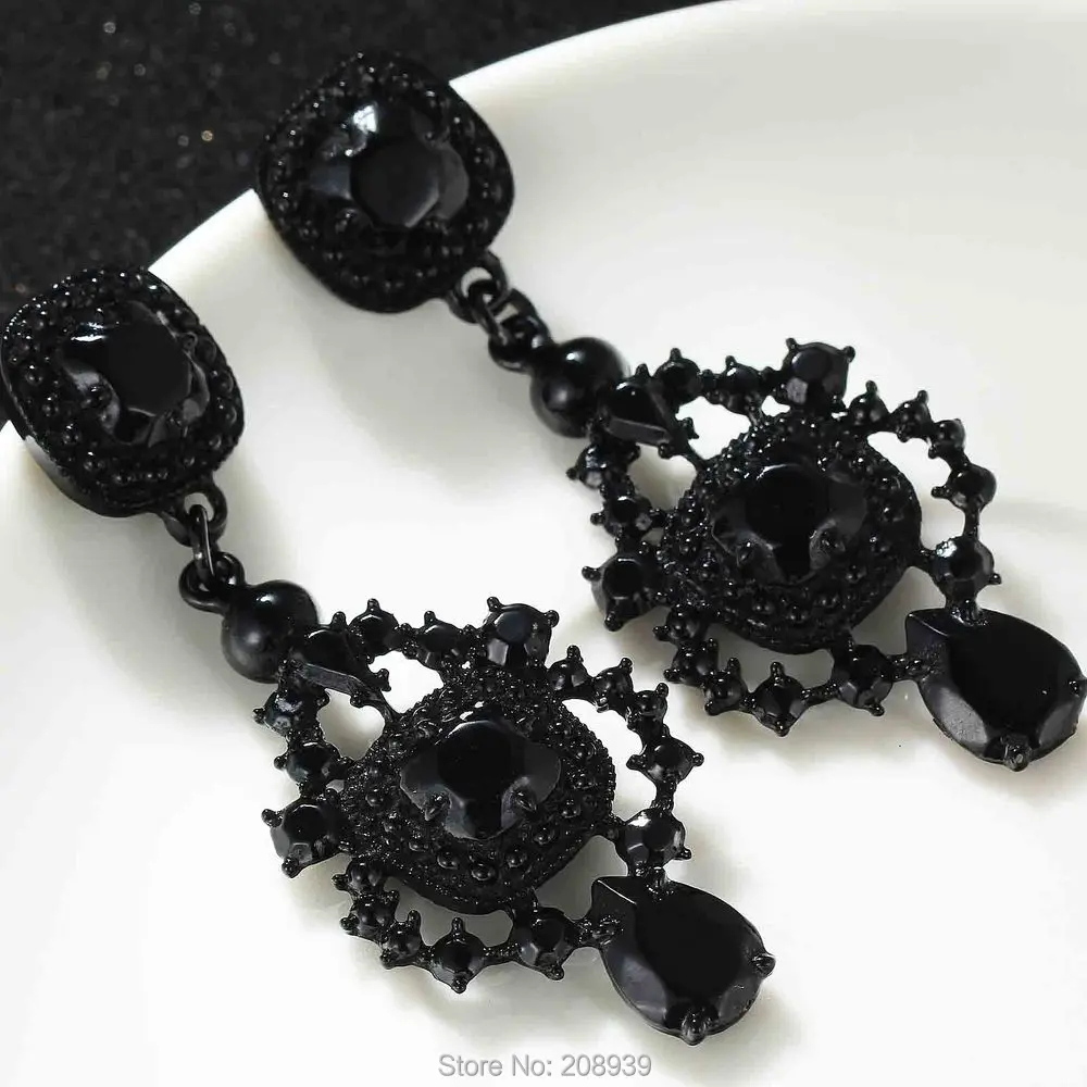Women S Fashion Earrings Black Resin Earring Sweet Dangle For E625 Women S Fashion Earrings Black Resin Earring Sweet Dangle For E625