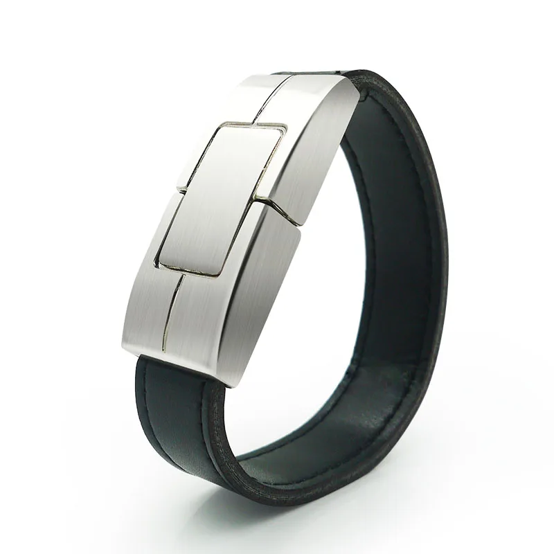 USB-флешка 4 ГБ кожаный браслет черный USB 2,0 карта памяти флэш-накопитель