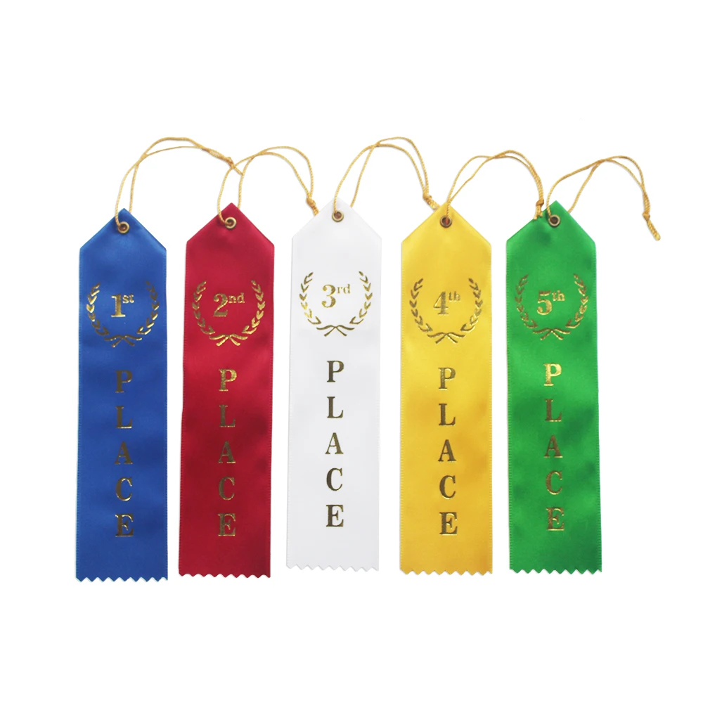 Wholesale Polyester Satin Ribbon Premium School Activity 1st 2nd 3rd Place Award Ribbons